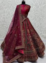 Velvet Rani Bridal Wear Embroidery Work Lehenga Choli